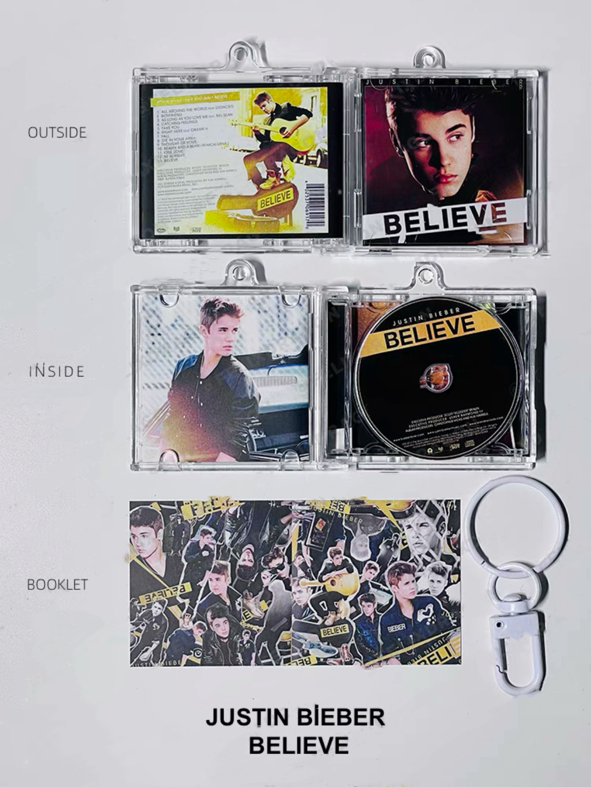 Justin Bieber Mini CD  Keychain NFC