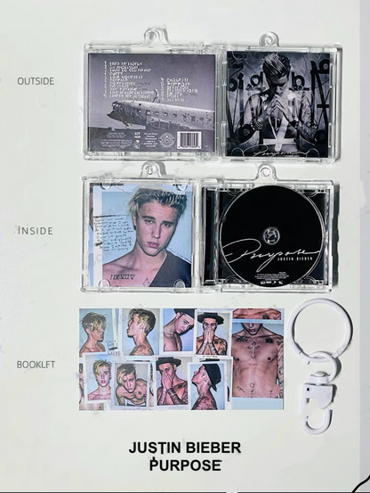 Justin Bieber Mini CD  Keychain NFC