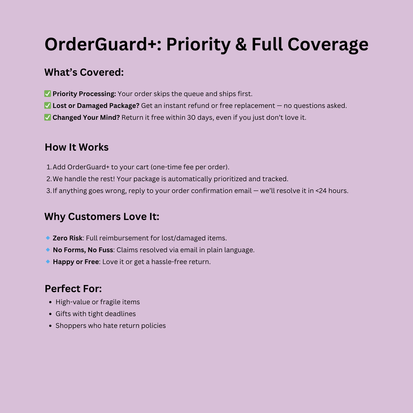 🛡️ OrderGuard+: Priority & Full Coverage